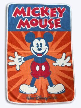 Walt Disney World Mickey Mouse Fleece Throw Blanket 60x40 Epcot WDW Princess DVC